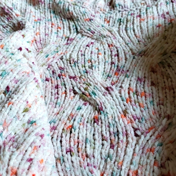 PINK ROSE CONFETTI PULLOVER Ribbed  knit SWEATER. SZ. M. NWOT - Picture 6 of 8